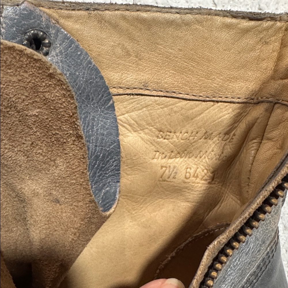 BED|STU Distressed Gray Leather Heeled Boots - Picture 13 of 13